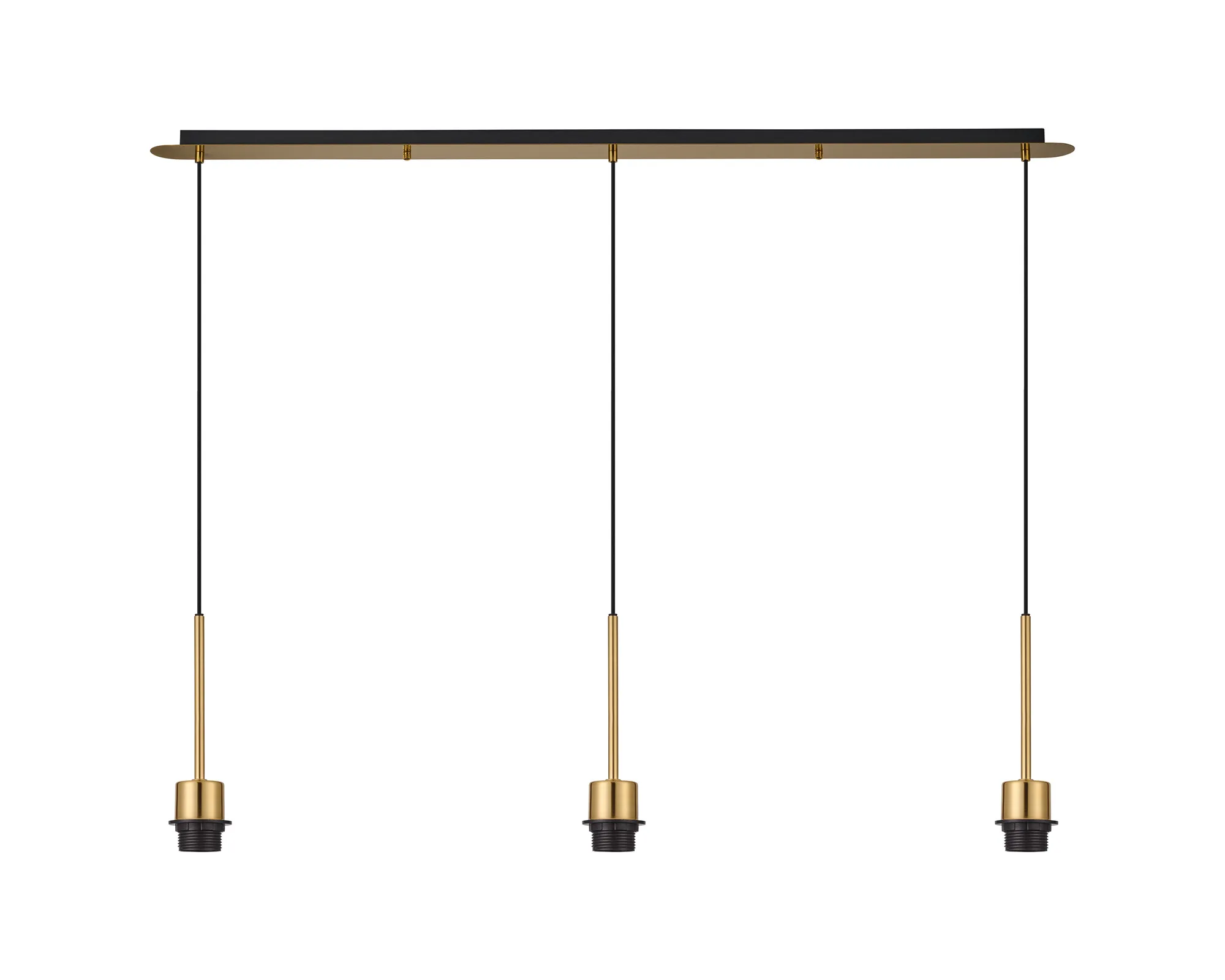 D1047AG  Carrie 1.4m Antique Gold 3 Light E27 Universal Pendant Suitable For A Vast Selection Of Shades